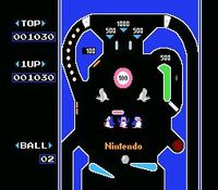 une photo d'Ã©cran de Pinball sur Nintendo Nes